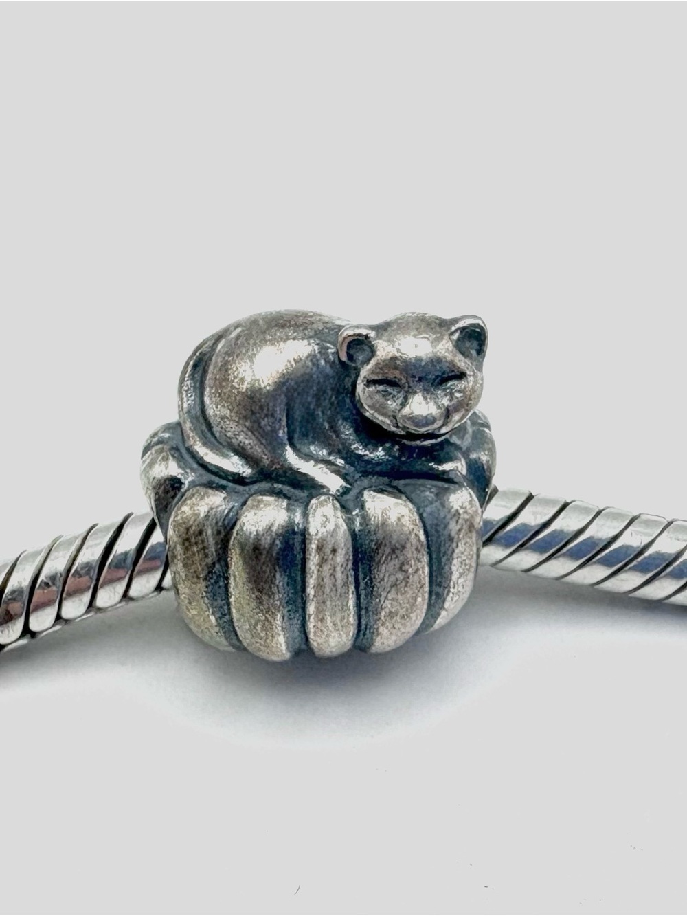 Pandora Cozy Cat on Bed Sterling Silver Charm
